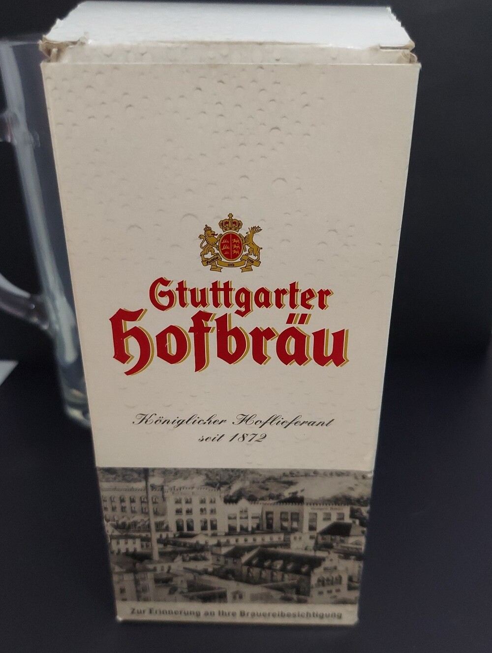 GTUTTGARTER HOFBRAU .3L BEER MUG GLASS Breweriana  Vintage W/Box Stuttgart - Picture 10 of 16